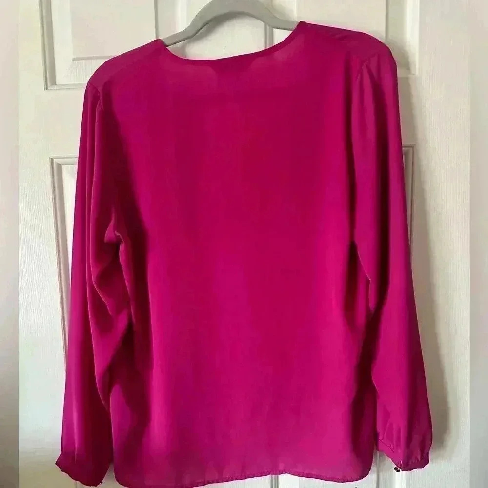 Magenta long sleeve blouse - Picture 4 of 5